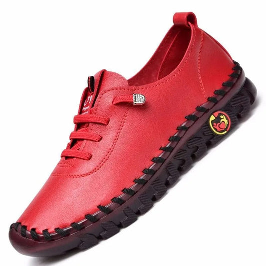 Chaussures de Marche Orthopédiques Flexibles en Rouge - Sneakers Confortables et Respirantes pour Femme