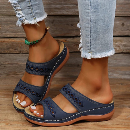 Sandales Orthopédiques Élégance Confort en Bleu – Sandales de Marche Légères et Stylées