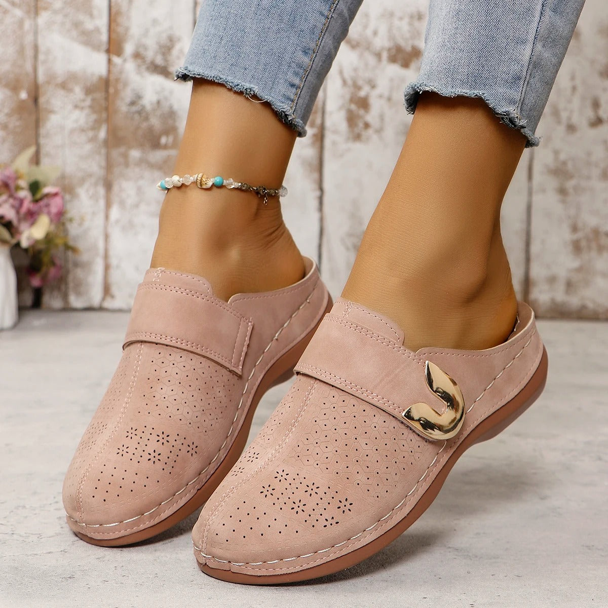 Sandales orthopédiques rose confort renforcé – Absorption des chocs et marche fluide | Careshoes