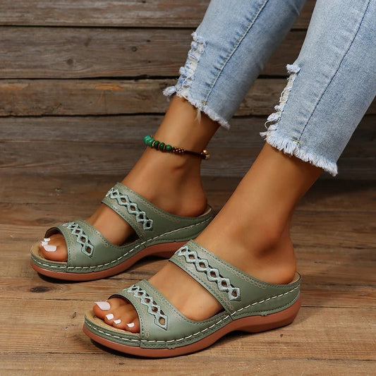 Sandales Orthopédiques Élégance Confort en Vert – Sandales de Marche Légères et Stylées