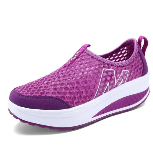 Chaussures de Marche Orthopédiques en Violet à Enfiler - Confort et Style Inégalés pour Femme